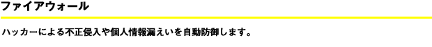 ハッカーによる不正侵入や個人情報漏えいを自動防御します。